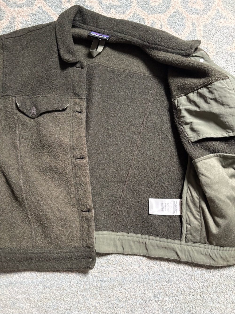 Patagonia Dark Olive Wool Jacket - Picture 2 of 6